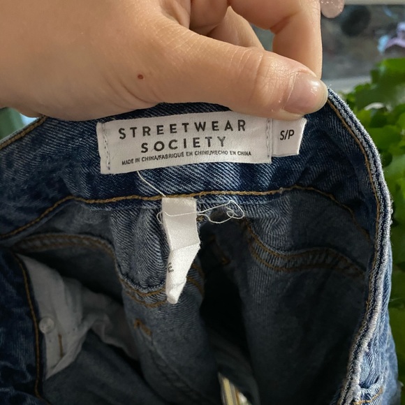 Denim Mini Skirt with Racing Stripe - Picture 4 of 4